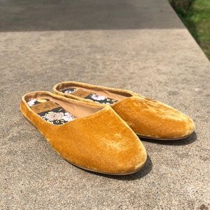 Gianni Bini Yellow Velvet Slip-On Shoes